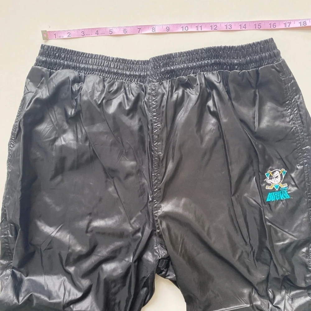 Vintage 90s Disney Mighty Ducks Zip Windbreaker 2 Piece Shiny Track Suit XL RARE - Picture 11 of 14